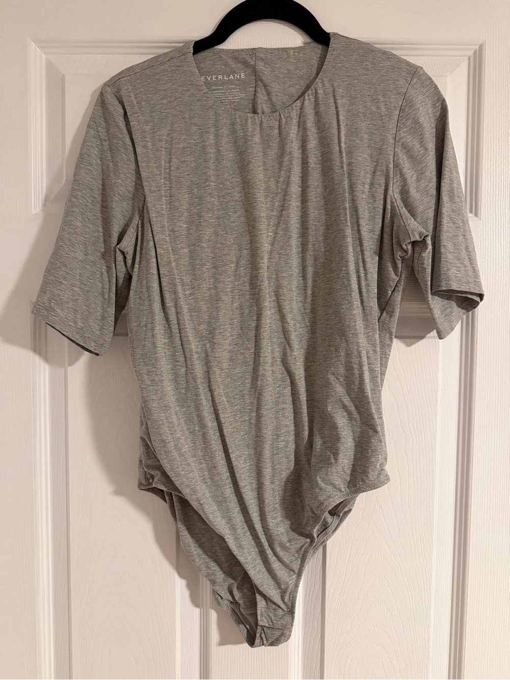 Everlane Light Heather Gray Short Sleeve Crewneck Bodysuit